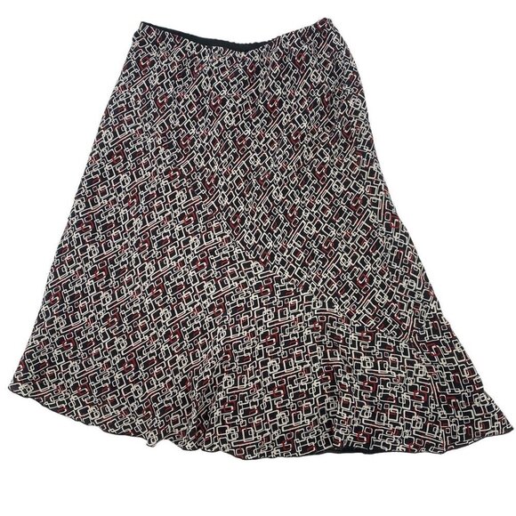 Covington 100% Silk Size 8 Geometric Print Asymmetric pencil Skirt - Picture 2 of 7